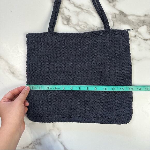 Patriotic Knit Tote Bag - Red, White, Blue 13 Star American Flag Crochet Bag - Picture 10 of 12